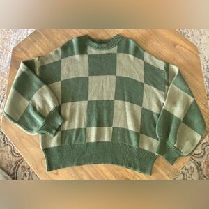 Green Checkered Sweater